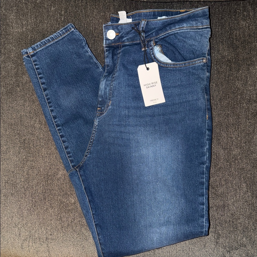 Forever 21 Medium Dark Blue Skinny Jeans